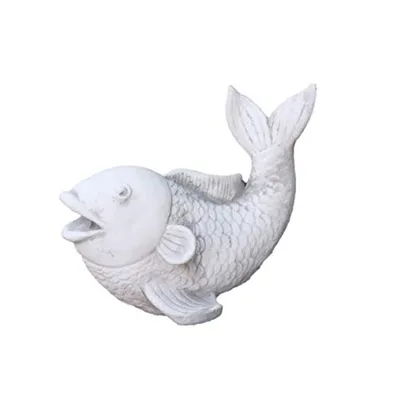 Produktbild von Wasserspeier Fisch als Steinfigur für ihren Garten aus Steinguss Frostfest Witterungsbeständig und Neu 17cm H, ST-103126