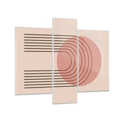 Produktbild von Bilder auf glas - 3 Teile - Abstraktion Minimalismus Kreide - 95x80cm - Glasbilder - Wandbilder - Bilder - Wanddekoration aus Glas - Glas Bilder - Wandbild auf Glas - GCB95x80-4446