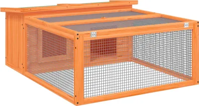 Image de vidaXL Clapier pour lapins Marron 117,5x97x47,5 cm Pin massif