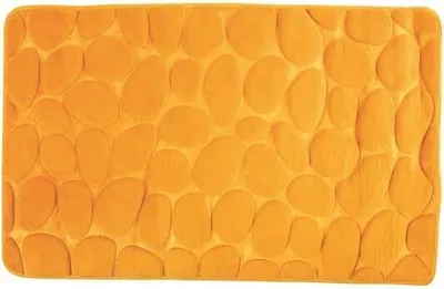 Produktbild von MSV Badteppich Badvorleger Duschvorleger Kieselstein Badematte waschbar, schnelltrocknend, rutschfest 40x60 cm – Safran
