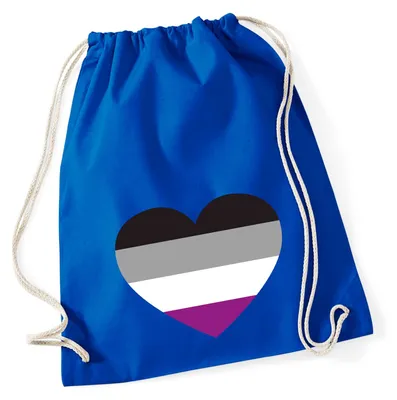 Produktbild von Huuraa Turnbeutel Auelle Pride Flagge LGBTQ Herz 12 Liter Bright Royal Baumwolle Rucksack Geschenkidee