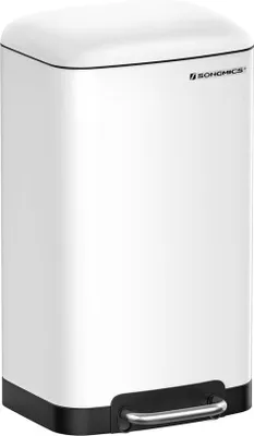 Produktbild von Famanu Küchenmülleimer 30L - Edelstahl-Pedaleimer mit Deckel und Inneneimer - Leise schließend und platzsparend