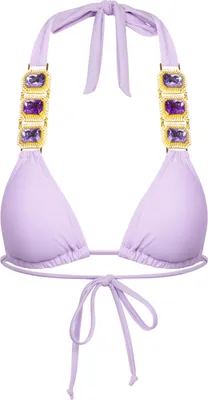 Produktbild von Moda Minx Bikinioberteil Boujee Triangel Top mit stilvollem Steinbesatz Lilac L