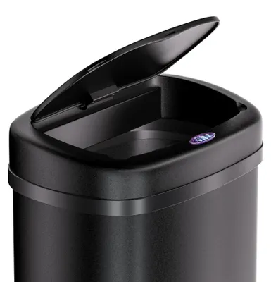 Obrázek produktu pro 58litrový nerezový senzorový koš - černý, automatické víko, napájení přes USB