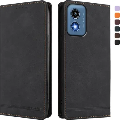 Obrázek produktu pro Pouzdro pro Motorola Moto G 5G 2024, retroPolyuretankožené flip pouzdro s stojánkem a přihrádkami na karty Černý