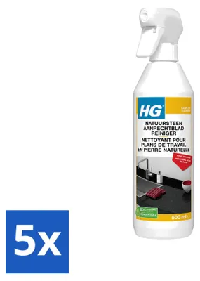 Produktbild von 5 x HG Naturstein Arbeitsplatten Reiniger - 500 ml - Vorteilspackung - 5 Stücke