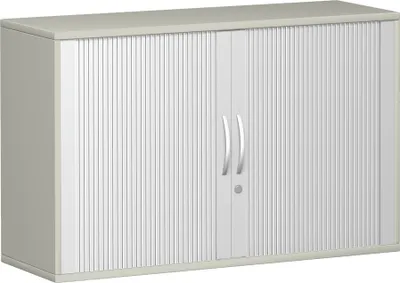 Produktbild von Geramöbel Querrollladenschrank 1 Nachbildung-Einlegeboden, abschließbar, 1200x425x768, Silber/Lichtgrau, N-10Q212-SL