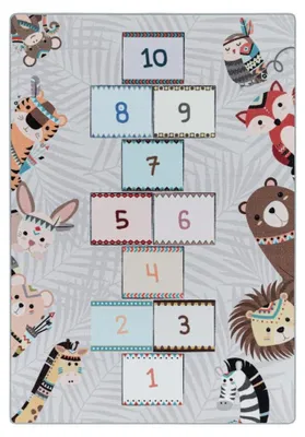 Imagen del producto de Ayyildiz Alfombras para niños y bebés Gris 160x230 cm Alfombra infantil de pelo corto, diseño de juego Cielo e Infierno, color