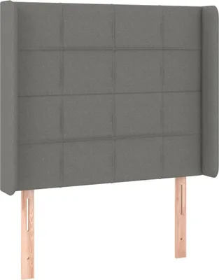 Produktbild von Kopfteil mit Ohren Dunkelgrau 93x16x118/128 cm Stoff