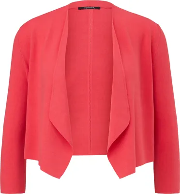 Produktbild von Comma Damen Strickjacke mit 3/4-Ärmeln, offene Vorderseite, Cropped-Look