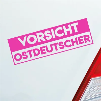 Produktbild von Auto Aufkleber Vorsicht Ostdeutscher Ostdeutschland Ossi 19x6 cm Pink Sticker Heckscheibenaufkleber