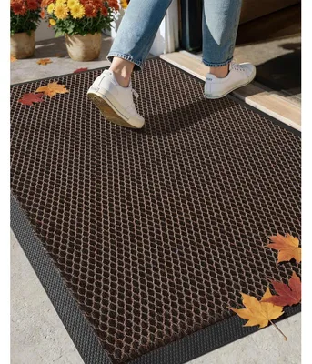 Produktbild von Fußmatte außen 60x90 cm Braun Schmutzfangmatte wetterfest rutschfest TPE Naturkautschuk
