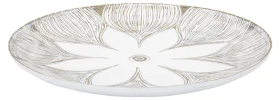 Immagine prodotto di Mauro Ferretti vassoio decorativo Atene Poliresina Bianco Lavaggio Ø 35,5x4,4 cm Boho Chic