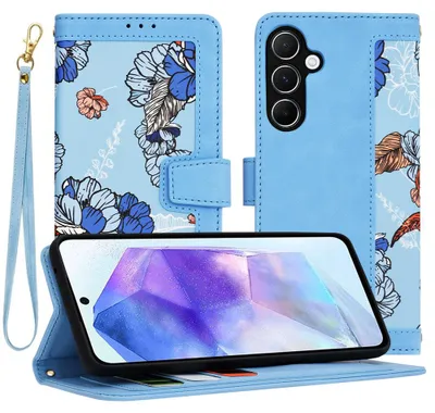 Produktbild von Techsuit FlipCraft Book Wallet Klapphülle mit Kabel für Samsung Galaxy A55 - Vibrant Blue