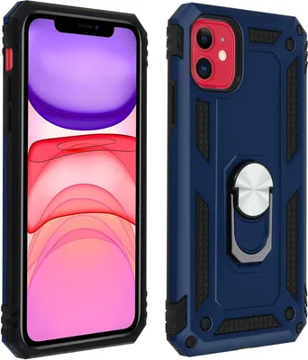 Produktbild von Avizar, Hybrid Handyhülle mit Ring Halterung für Apple iPhone 11, Nachtblau