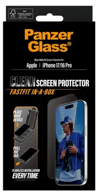 Imagen del producto de PanzerGlass FastFit Protector de pantalla para iPhone 16 Pro - Ultratransparente