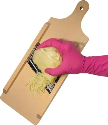 Produktbild von Krauthobel Kohlhobel Gemüseschneider 43 cm | manuelle Gemüsereibe | Küchenhobel aus Holz | Kohl- und Salatmesser