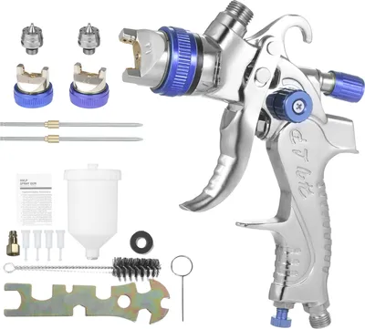 Obrázek produktu pro Gravitační vzduchová stříkací pistole, HVLP stříkací pistole s 600 ml nádobkou, tryskou 1,4 mm, 1,7 mm, 2,0 mm pro lakování stěn nábytku v autě