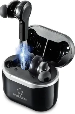 Produktbild von Renkforce RF-NCE-500 In Ear Kopfhörer Bluetooth® Schwarz Noise Cancelling Headset, Lautstärkeregelung