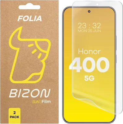 A product image showing the packaging for a screen protector and the screen protector itself on a phone display.