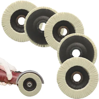 5 Polierscheiben 115x22 mm Filz für Winkelschleifer
