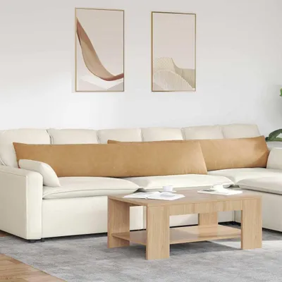 Image de vidaXL Coussins de canapé 2 pièces Marron 200 x 40 cm Velours côtelé