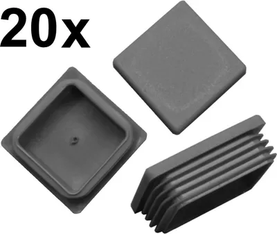 Produktbild von 20 x Lamellenstopfen Vierkantrohrstopfen 35 x 35 mm (Außen) Stopfen GRAU
