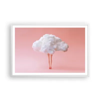 Produktbild von Gerahmtes Poster - Weißer Rahmen - Wolke Beine Surrealismus - 91,5x61 cm - Wand Bild - Wanddeko - Wandbilder - Kunstposter - Wandposter - Bilderrahmen - Bilder - Kunstdruck - P2WAA91x61-4491