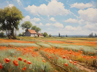 Produktbild von Plakat 40x30cm Flüsternde Mohnfelder