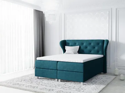 Produktbild von Stoff Boxspringbett Textil Design Doppel Hotel Modern Bett Schlafzimmer Betten
