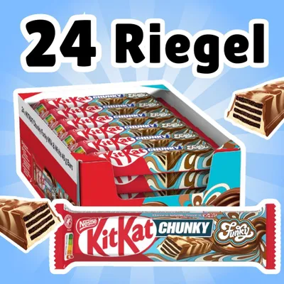 Productafbeelding van 24 x KitKat Chunky Funky – Knapperig wafelreepje met melkchocolade – 24 x 40 g + Verpakkingsbescherming voor verzending