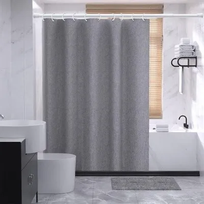Produktbild von Ausziehbare Duschvorhangspannstange ohne Bohren - Verstellbare Teleskop-Garderobenstange - Raumteiler-Vorhangstange für Badezimmer - 50-80 cm Schwarze Teleskopstangen