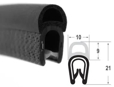 Produktbild von DO1 - PVC/ EPDM Kantenschutz Dichtungs Profil Gummi Dichtung oben - Klemmbereich 1 - 4 mm