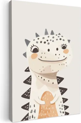 Obrázok produktu pre MuchoWow® - Plátno - Dinosaurus - Pastelové farby, nástenná maľba, nástenné dekorácie obrazy obývacia izba, 40x60cm