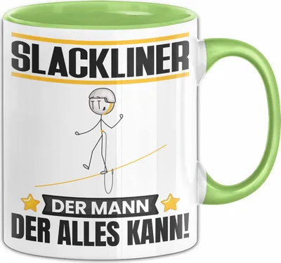 Produktbild von Slackliner Tasse Geschenk für Slackliner Der Mann Der Alles Kann Geschenkidee zum Geburtstag (Grün)