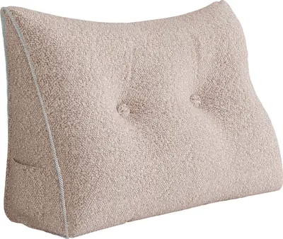 Image de Grand coussin de tête ergonomique en peluche, coussin de lecture, coussin en forme de coin, coussin de dos, coussin de repos, coussin décoratif
