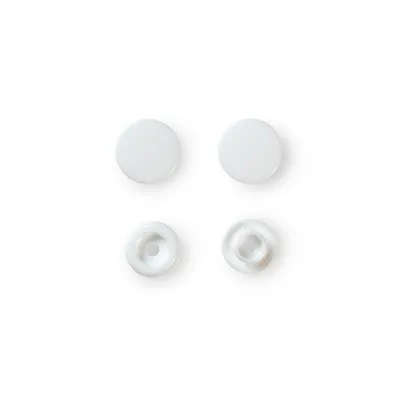 Produktbild von Prym Nähfrei-Druckknöpfe "Color Snaps", rund, 12,4mm, weiß, Polyoxymethylen (POM), Weiß, Rund, 12,4 mm, 30 Stück(e)