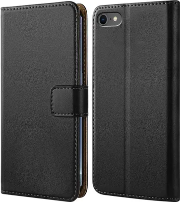 Produktbild von Handy Tasche für Apple iPhone 7 / iPhone 8 Schutzhülle Bookstyle Etui Klapphülle Wallet Flip Cover Case Schwarz