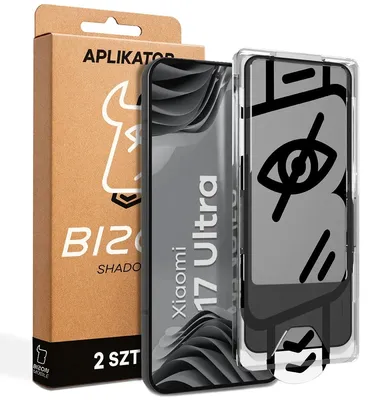 Produktbild von Gehärtetes Glas mit Privatschutzfilter und Applikationsrahmen für Xiaomi 17 Ultra, Bizon Glass Aplikator Shadow, 2 Sets
