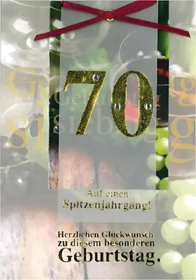 Produktbild von Designers Best Klappkarte Motiv 8, 70-Auf einen Spitzenjahrgang! ...