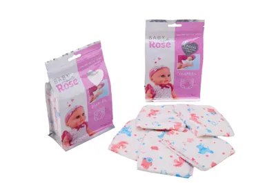 Image de langes bébé rose 13 x 20 cm coton rose/bleu 5pcs