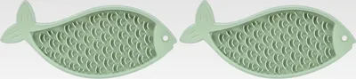 Produktbild von Lick'n'Snack Tischdecke für Katzen, Lametablett aus Silikon, 28 cm, rutschfest, blau, spülmaschinenfest und gefriergeeignet (Packung mit 2)