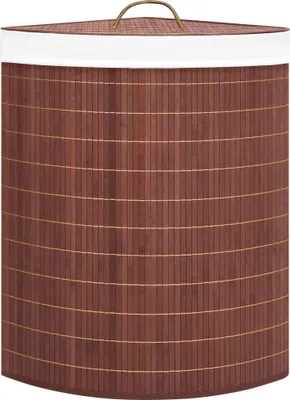 Obrázok produktu pre vidaXL Rohový kôš na bielizeň Bamboo Brown 60 L