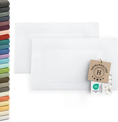 Produktbild von 2er-Set Badematten, Baumwolle, 50x70 cm, 740g/qm, weiß