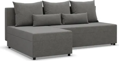 Produktbild von FERMO - Ecksofa mit Schlaffunktion, Bettkastem, Komfort und Still, dunkelgrau