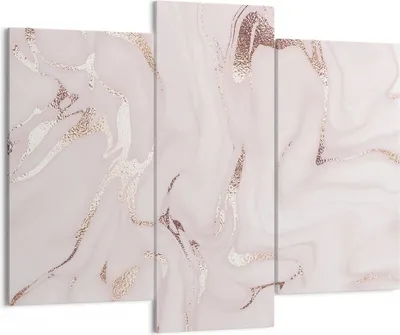 Produktbild von Bild auf Leinwand - Leinwandbild - 3 Teile - Rosa Marmor verschüttet - 130x100cm - Wand Bild - Wanddeko - Wandbilder - Leinwanddruck - Bilder - Wanddekoration - Leinwand bilder - CB130x100-4799