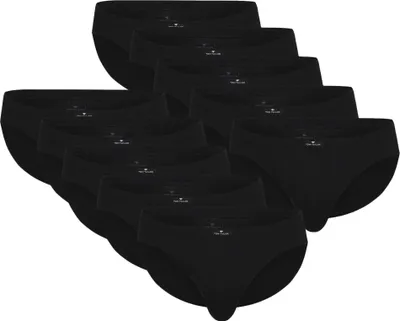 Produktbild von TOM TAILOR Herren Slip, 10er Pack - Mini Slip, Basic, einfarbig Schwarz M