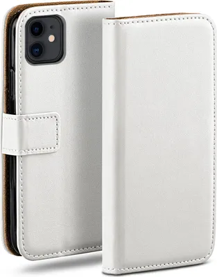Produktbild von moex® Book Case kompatibel mit Apple iPhone 11 - Hülle 360 Grad klappbar, Weiß
