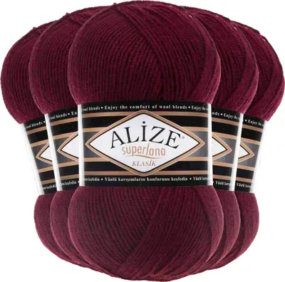 Produktbild von 5 x 100g Strickgarn Alize Superlana Klasik 25% Wolle, Farbwahl