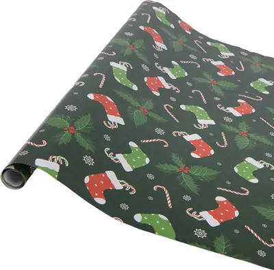 Produktbild von Clayre & Eef Geschenkpapier 3 Rollen 50x75 cm Grün Papier